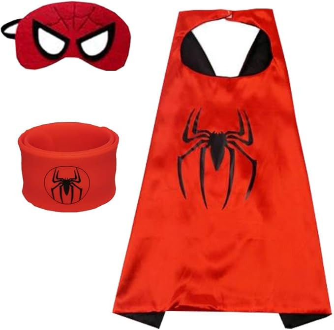3pcs spiderman Capes and Mask for Kids Dress up Costumes-Satin Cape Felt Mask for the Superhero P... | Amazon (US)