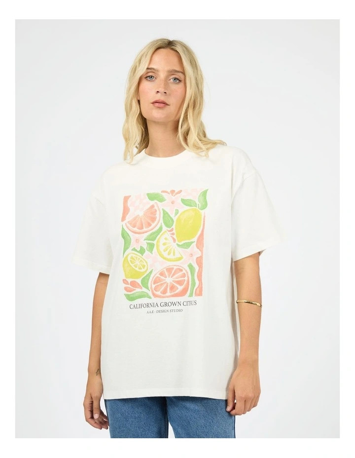 Citrus Relaxed Tee in White | Myer