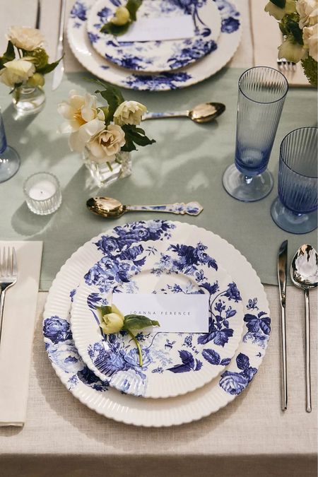 Blue botanical inspired dinnerware for weddings, home, and beyond! 💙 

#anthropologie #giftsforher #wineglasses #kitchen #diningroom #blue #placesetting #dinnerware #flatware

#LTKhome #LTKparties #LTKwedding