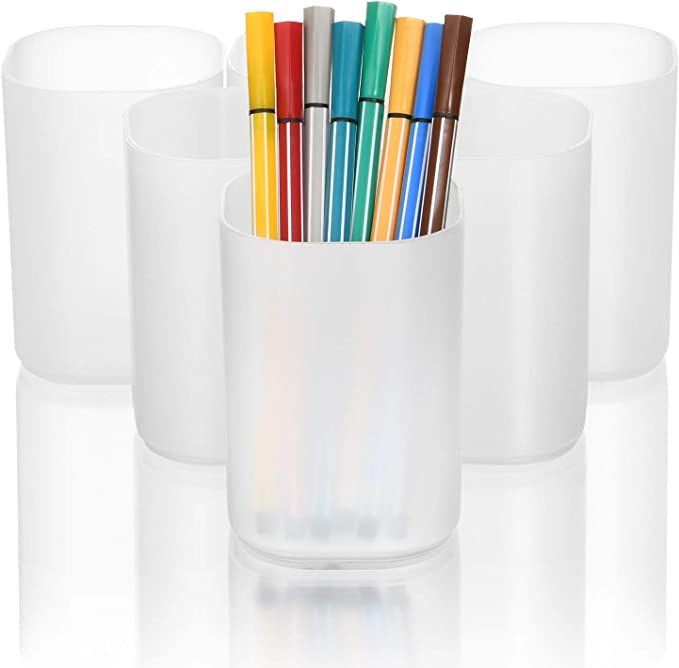 Marbrasse Desk Organizer - 6Pcs Pen Holder Cup Storage,Pen Organizer Stationery Caddy for Office,... | Amazon (US)