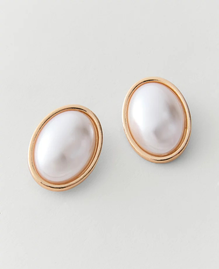 Oversized Pearl Stud Earrings | Ann Taylor