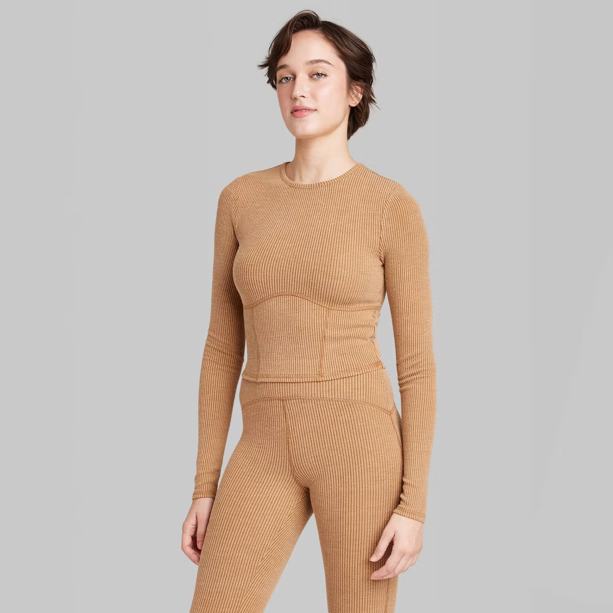 Women's Long Sleeve Corset Seam T-Shirt - Wild Fable™ | Target