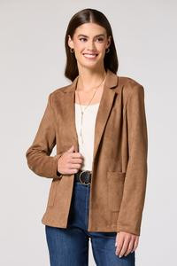 Cato Fashions | Cato Brown Suede Blazer | Cato Fashions