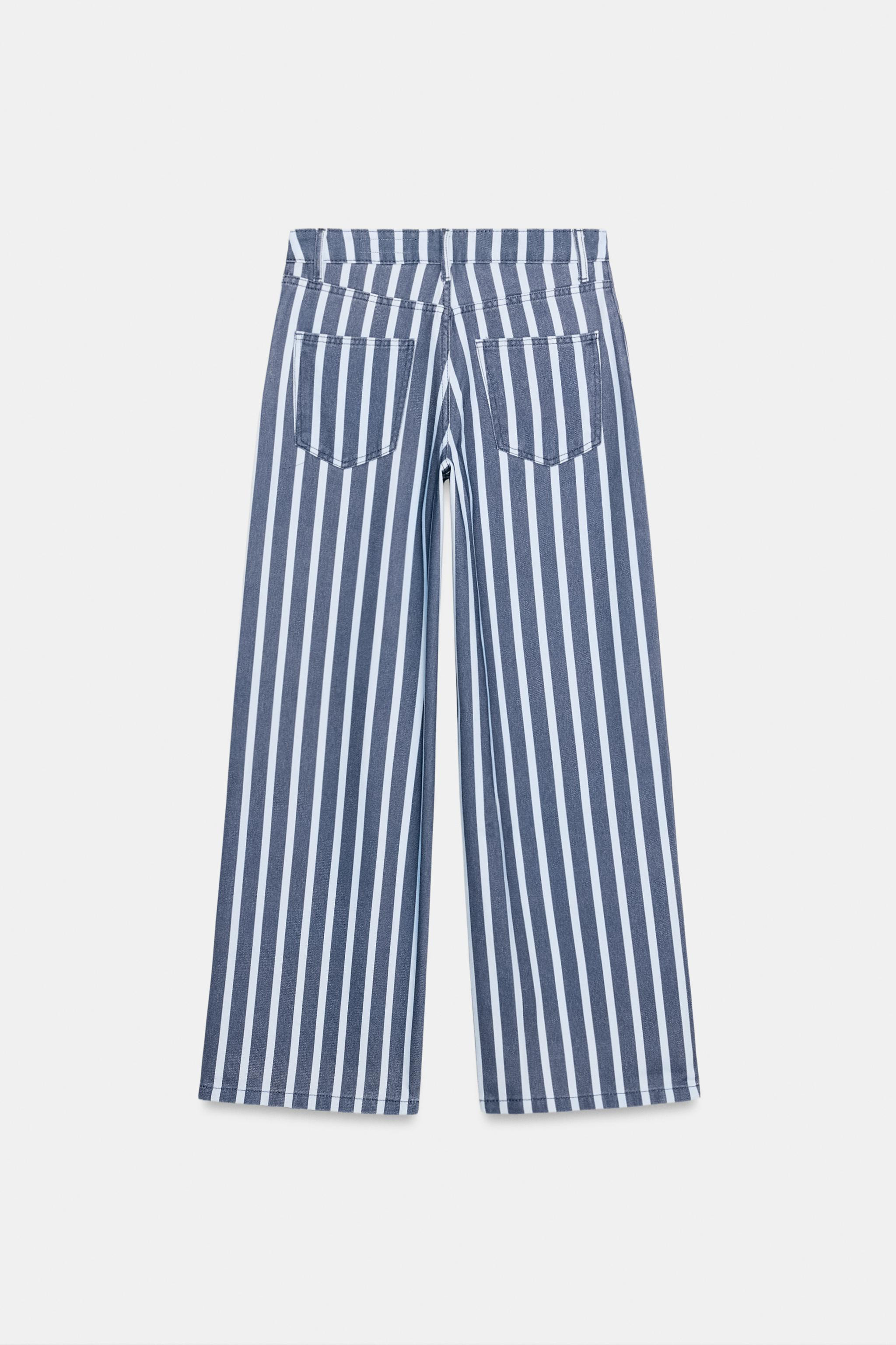 ZW COLLECTION MID-RISE STRIPED LOOSE FIT JEANS | Zara US