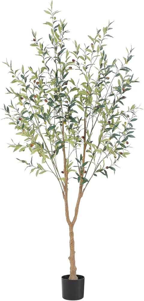 Tall Fuller Style Faux Olive Tree，7Ft(84”) Realistic Potted Silk Artificial Olive Tree， Fak... | Amazon (US)