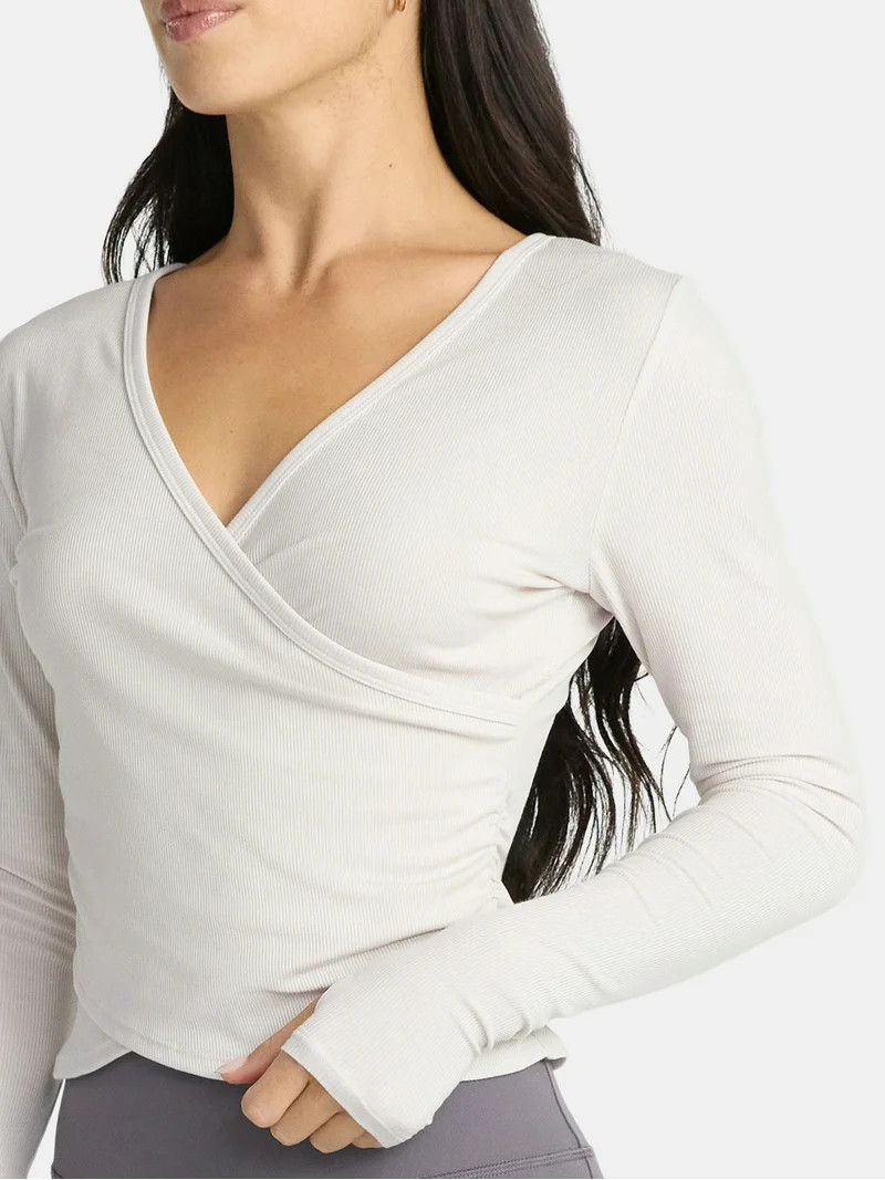 Avia Women's Reversible Wrap Top with Long Sleeves, Sizes XS-XXXL | Walmart (US)