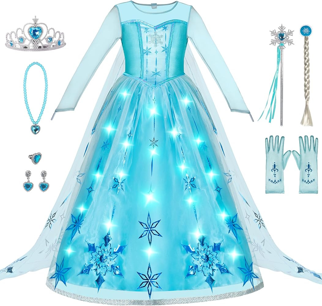 Spooktacular Creations Halloween Kids Ice Princess Dresses, Light-Up Princess Costume for Girls, ... | Amazon (US)