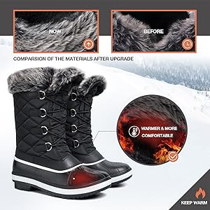 mysoft Women's Waterproof Winter Boots, Warm Insulated Snow Boots for Outdoor | Amazon (US)