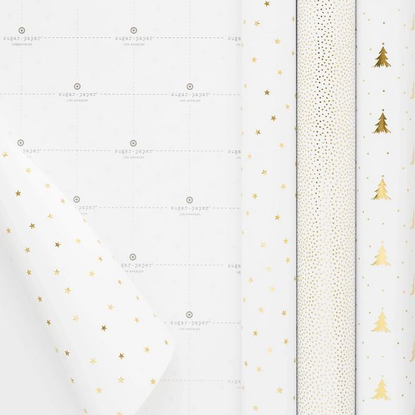 White and Gold Gift Wrap Trio - Sugar Paper™ | Target