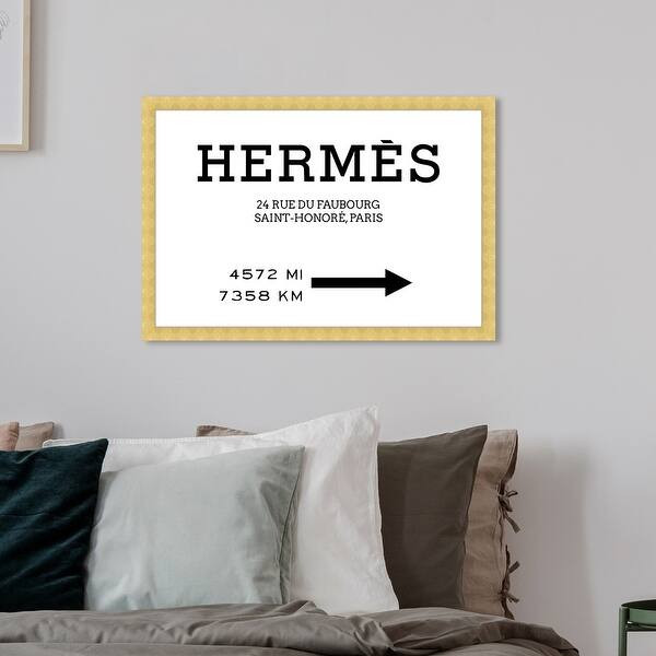 Oliver Gal 'Faubourg Road Sign Minimalist' Fashion and Glam Wall Art Framed Print Road Signs - Bl... | Bed Bath & Beyond