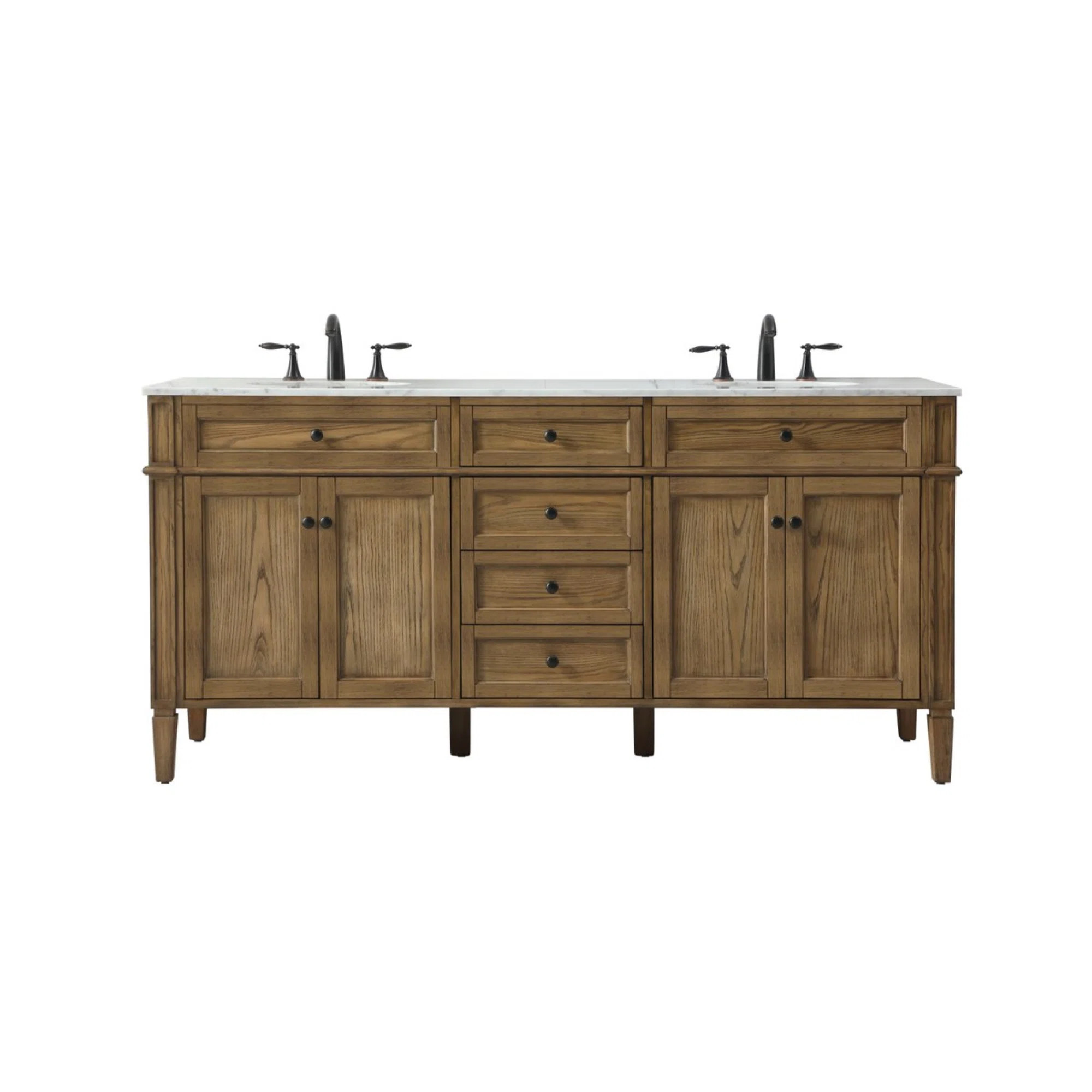 Rivers 72'' Double Bathroom Vanity with Marble Top | Wayfair North America