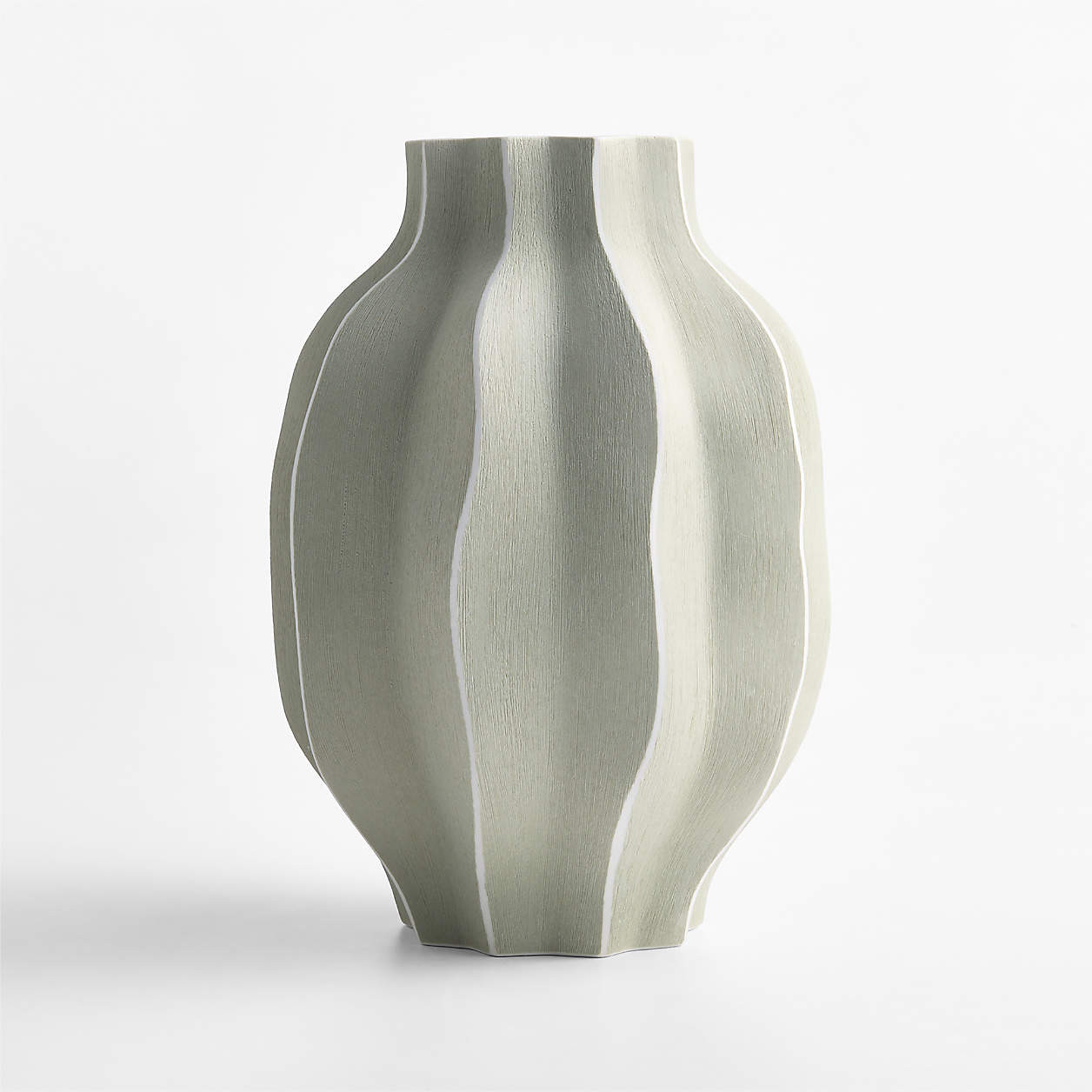 Waverly Large Smoke Green Porcelain 13"" Vase | Crate & Barrel