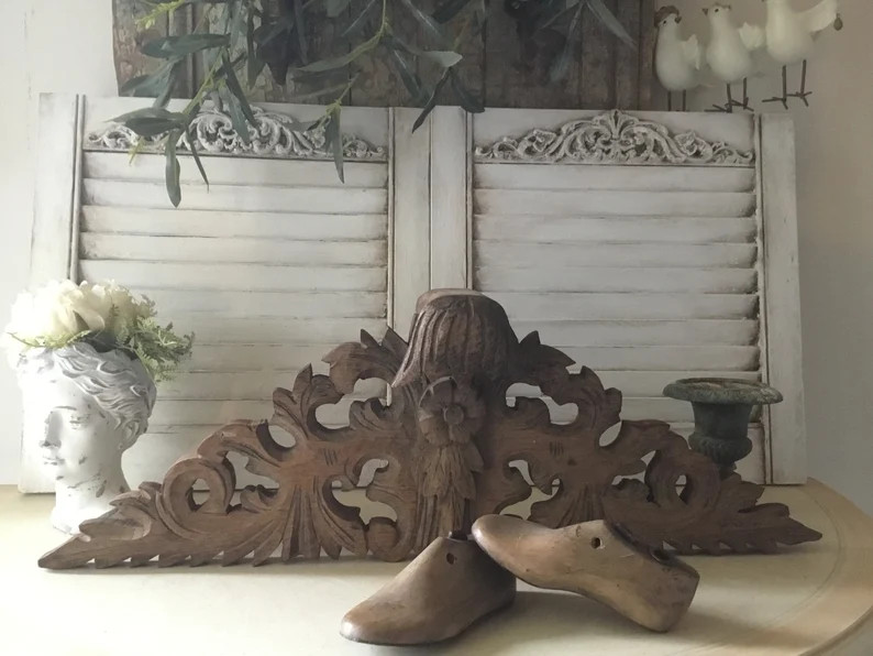 Antique French Door Pediment: Carved Wood Overdoor Frieze | Etsy (Global)