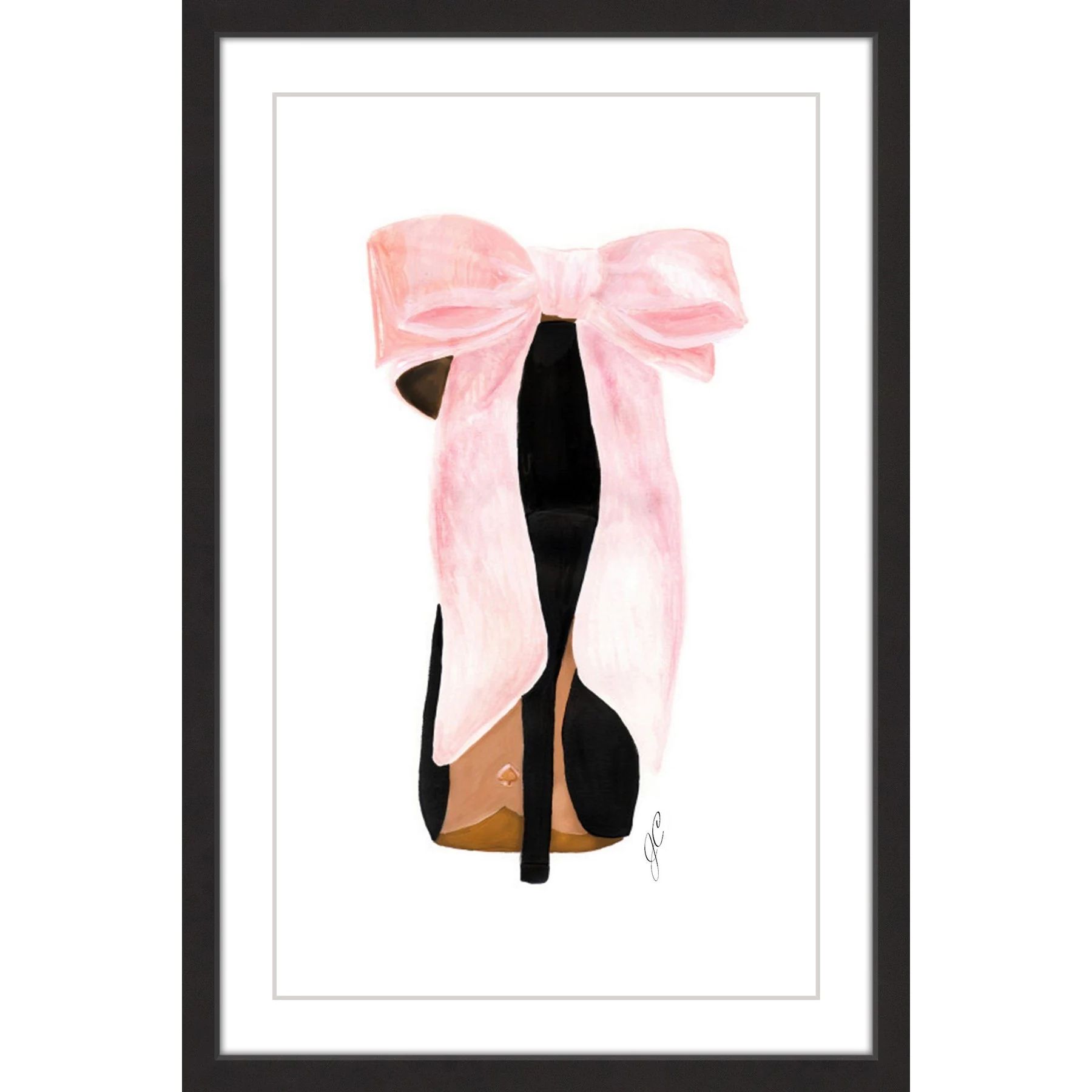 Marmont Hill - Handmade Pink Shoe Bow Framed Print | Bed Bath & Beyond