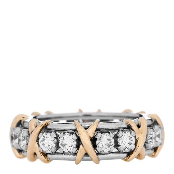 Tiffany: All/Jewelry/Rings/TIFFANY Platinum 18K Yellow Gold Diamond Schlumberger Sixteen Stone Ri... | FASHIONPHILE (US)