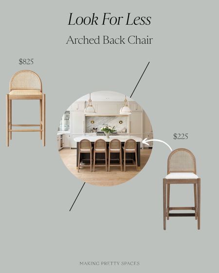 Look for less, arched chair, rattan chair, kitchen, stools, Boucle chair, counter stool, wood chair, McGee & Co, amazon finds, amazon kitchen

#LTKStyleTip #LTKHome #LTKSaleAlert