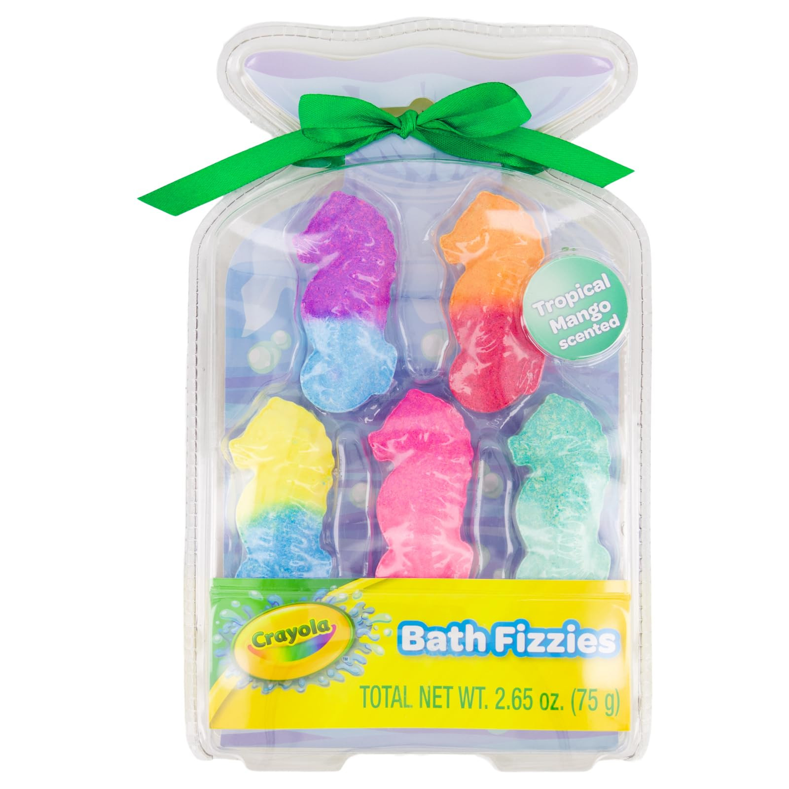 Crayola Bath Seahorse Bath Fizzies 5 Pack, Sweet Tropical Mango Scented Colorful Bath Fizzers for... | Amazon (US)