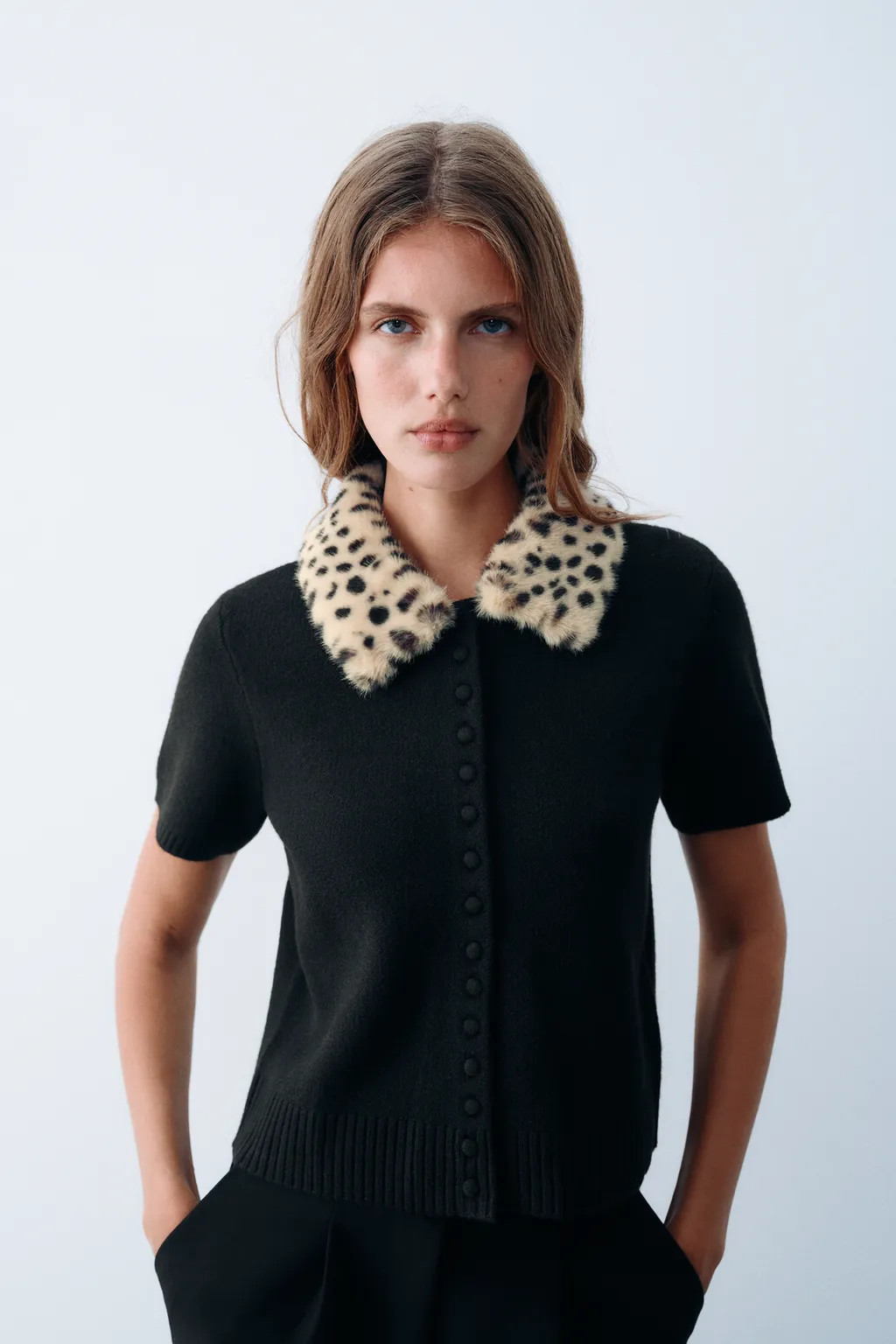 CARDINGAN WITH DETACHABLE FAUX FUR COLLAR | Zara US