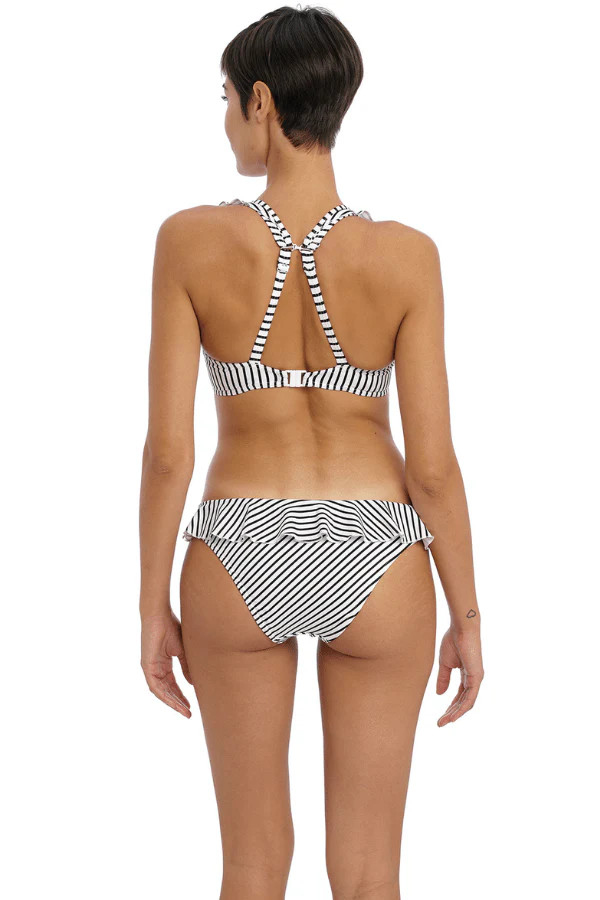 Jewel Cove High Apex Bikini Top - Striped Stripe Black / 38 D | Chérie Amour