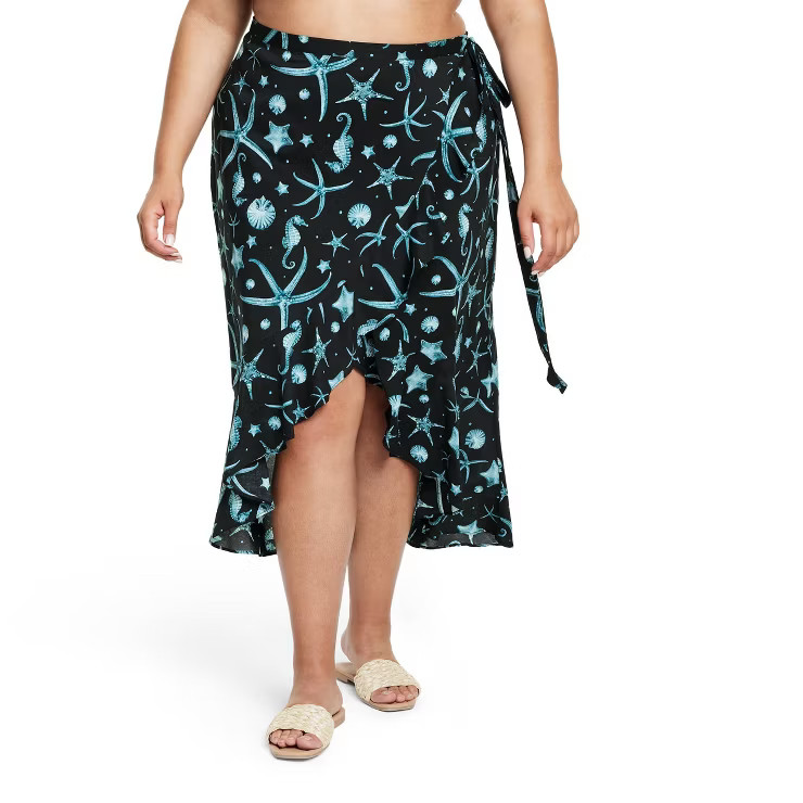 Women's Deep Sea Print Wrap Skirt - Agua Bendita x Target Navy Blue | Target