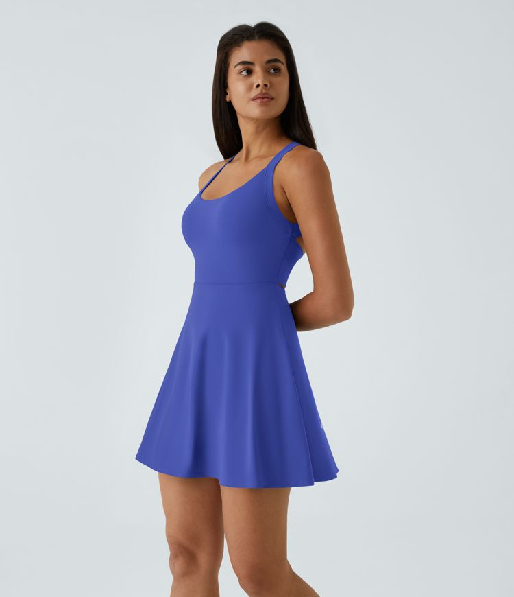 Women\u2019s SoftlyZero\u2122 Airy Backless Twisted Flare Low Support Dance Active Dress-Longer L... | HALARA