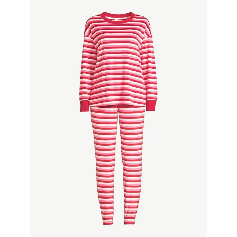 Joyspun Women's Velour Pajama Sleep Set with Eye Mask, 3-Piece, Sizes up to 3X - Walmart.com | Walmart (US)