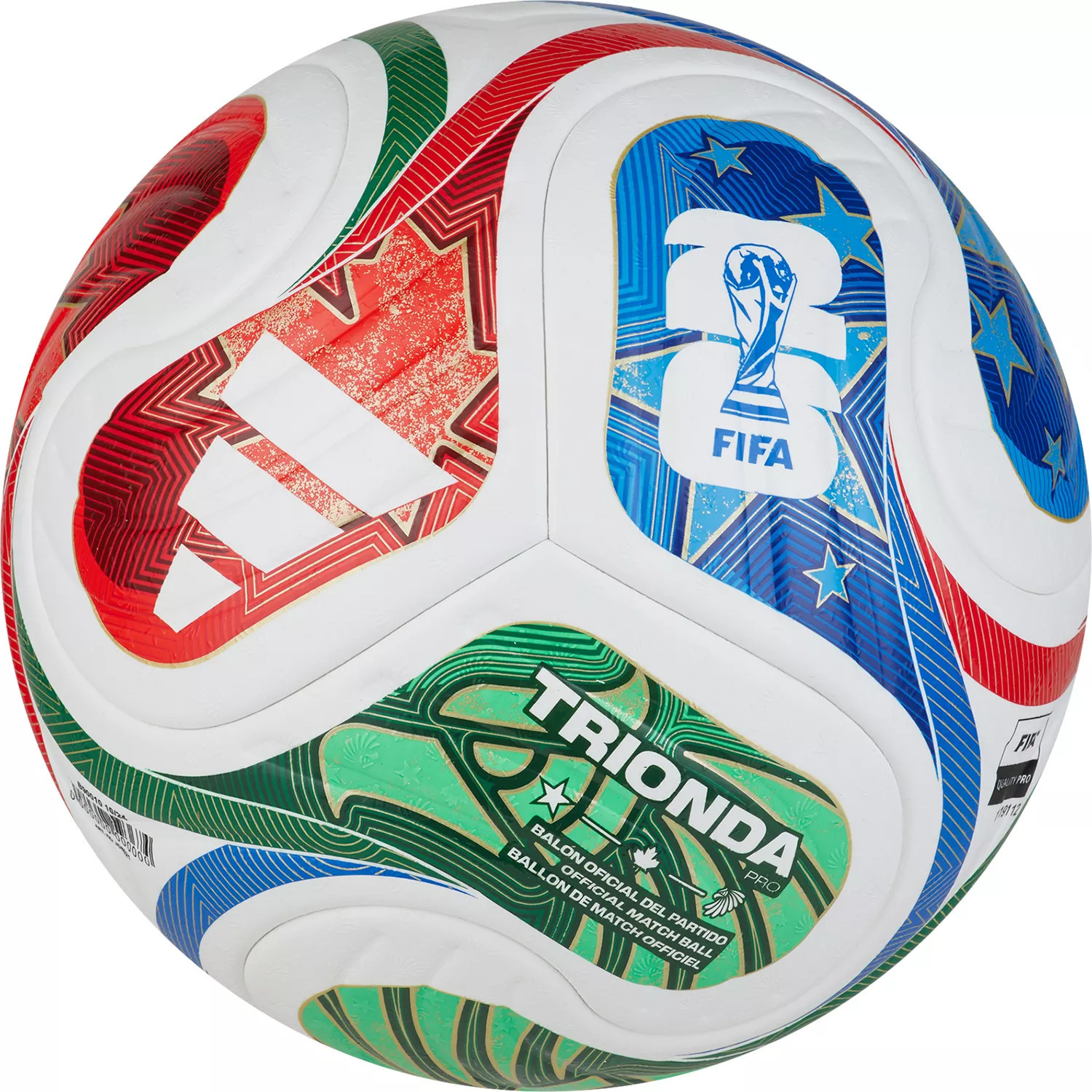 adidas FIFA World Cup 2026 Trionda Pro Official Match Ball, Size 5, White/Solar Blue/Red/Lime | DICK'S Sporting Goods