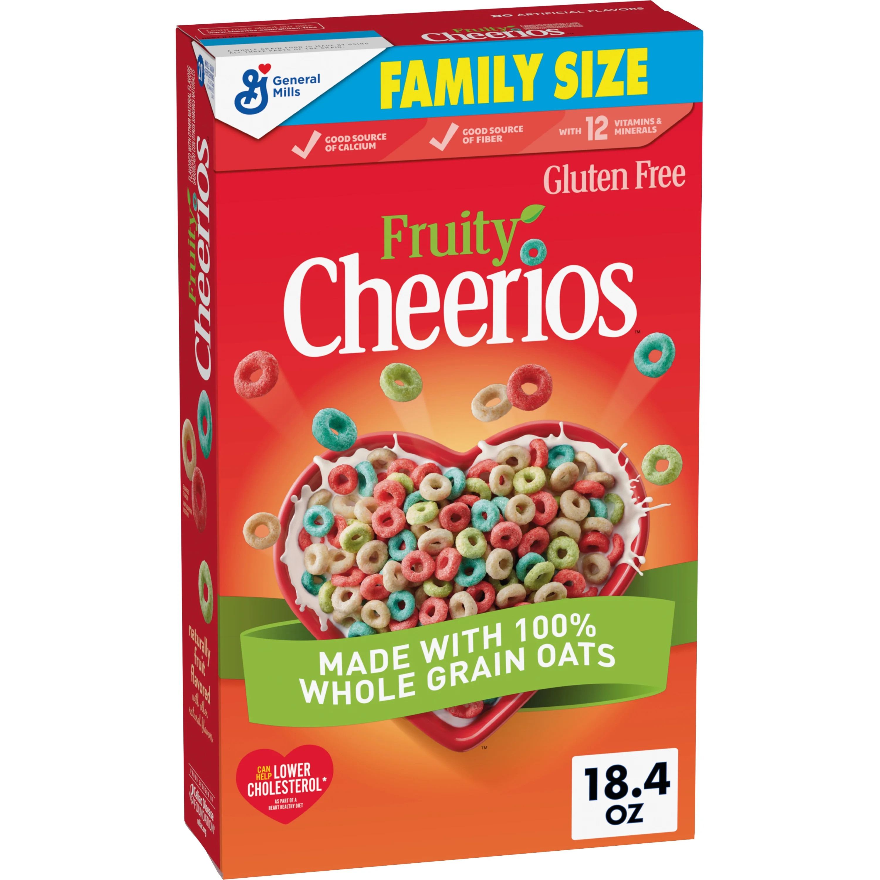 Fruity Cheerios, Heart Healthy Cereal, Happy Heart Shapes, Family Size, 18.4 oz | Walmart (US)