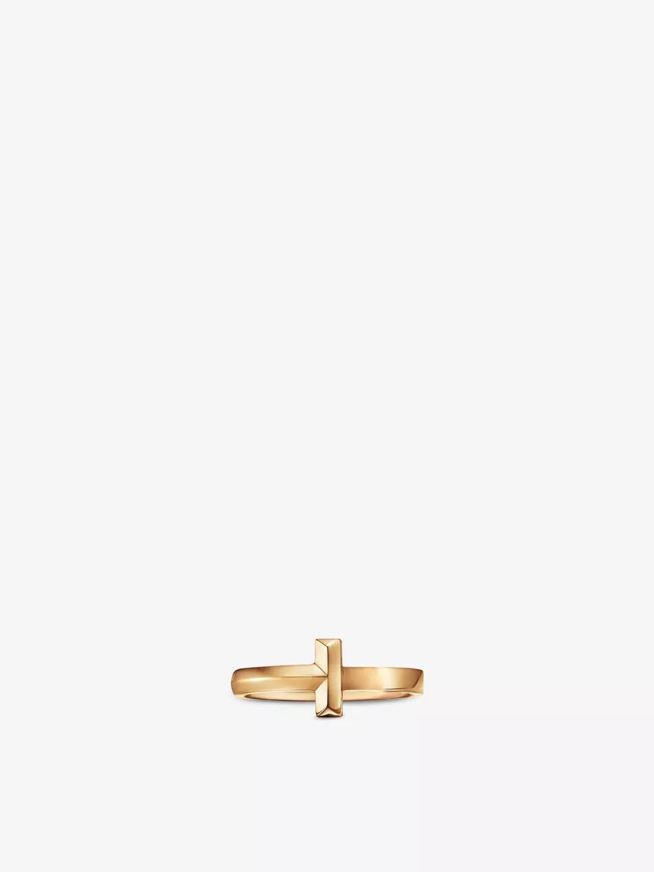 Tiffany T T1 Narrow 18ct yellow gold ring | Selfridges