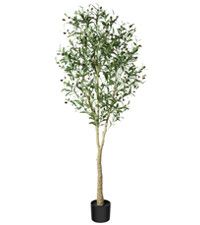 CROSOFMI Artificial Olive Tree, 6FT Fake Olive Plant in Pot, Tall Faux Plant,Potted Faux Topiary Sil | Amazon (US)