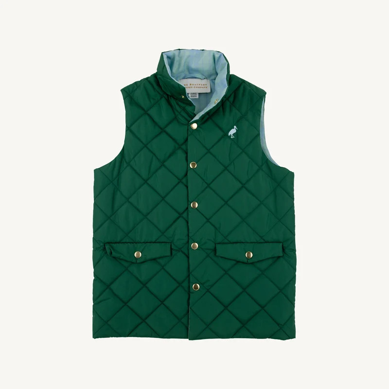 Vaughn Vest - Saratoga Gate Green with Audubon Park Plaid | The Beaufort Bonnet Company