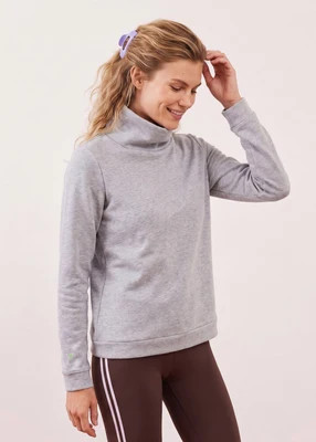 Park Slope Turtleneck in French Terry (Heather Grey) | Dudley Stephens