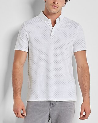 Dot Print Luxe Pique Polo | Express