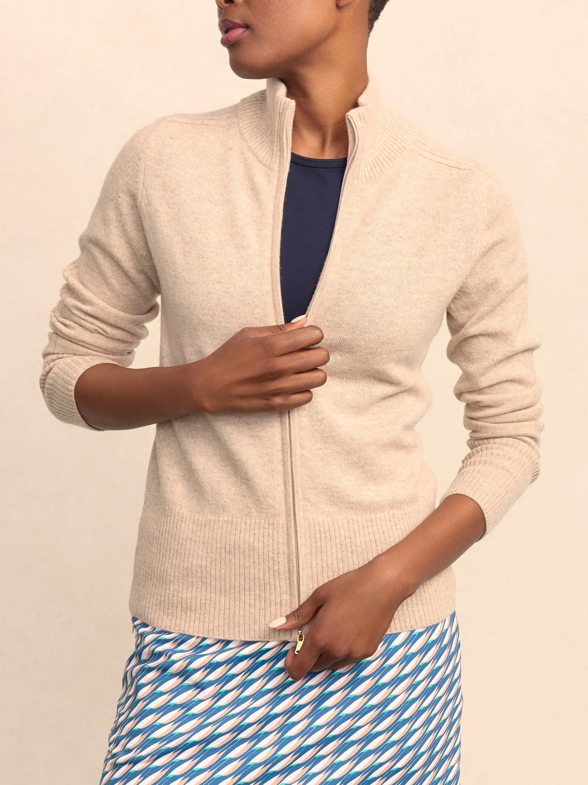 H_Oatmeal Solid Tilda Cashmere Sweater | Women's Sweaters | J.McLaughlin | J.McLaughlin