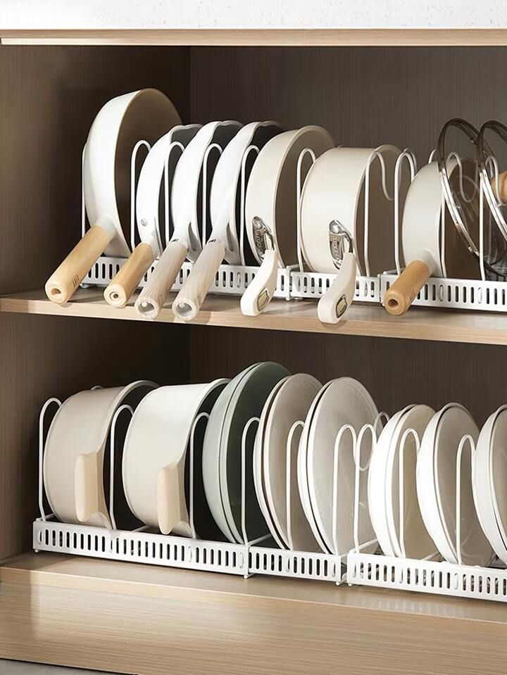 Adjustable Kitchen Storage Rack, Retractable Inner Cabinet Pot & Pan Organizer, Countertop Bowl &... | SHEIN