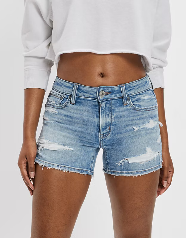 AE Ne(x)t Level Denim Midi Short | American Eagle Outfitters (US & CA)