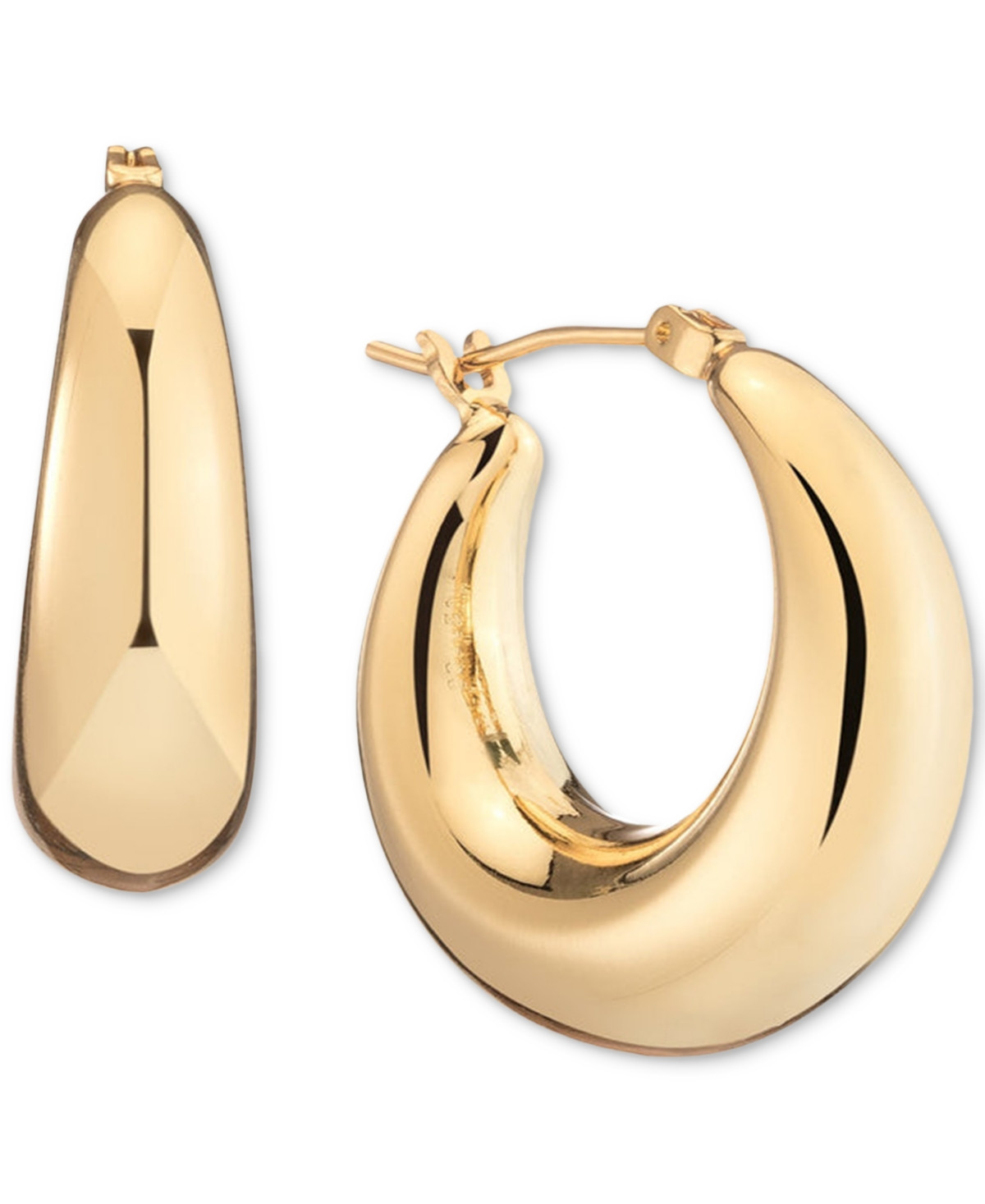 Bonheur Jewelry Large Puffy Hoops - 18 Karat Gold Plated Brass | Macy's