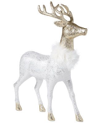 Holiday Lane Shine Bright Silver and Gold Glitter Reindeer, Created for Macy's & Reviews - Holida... | Macys (US)