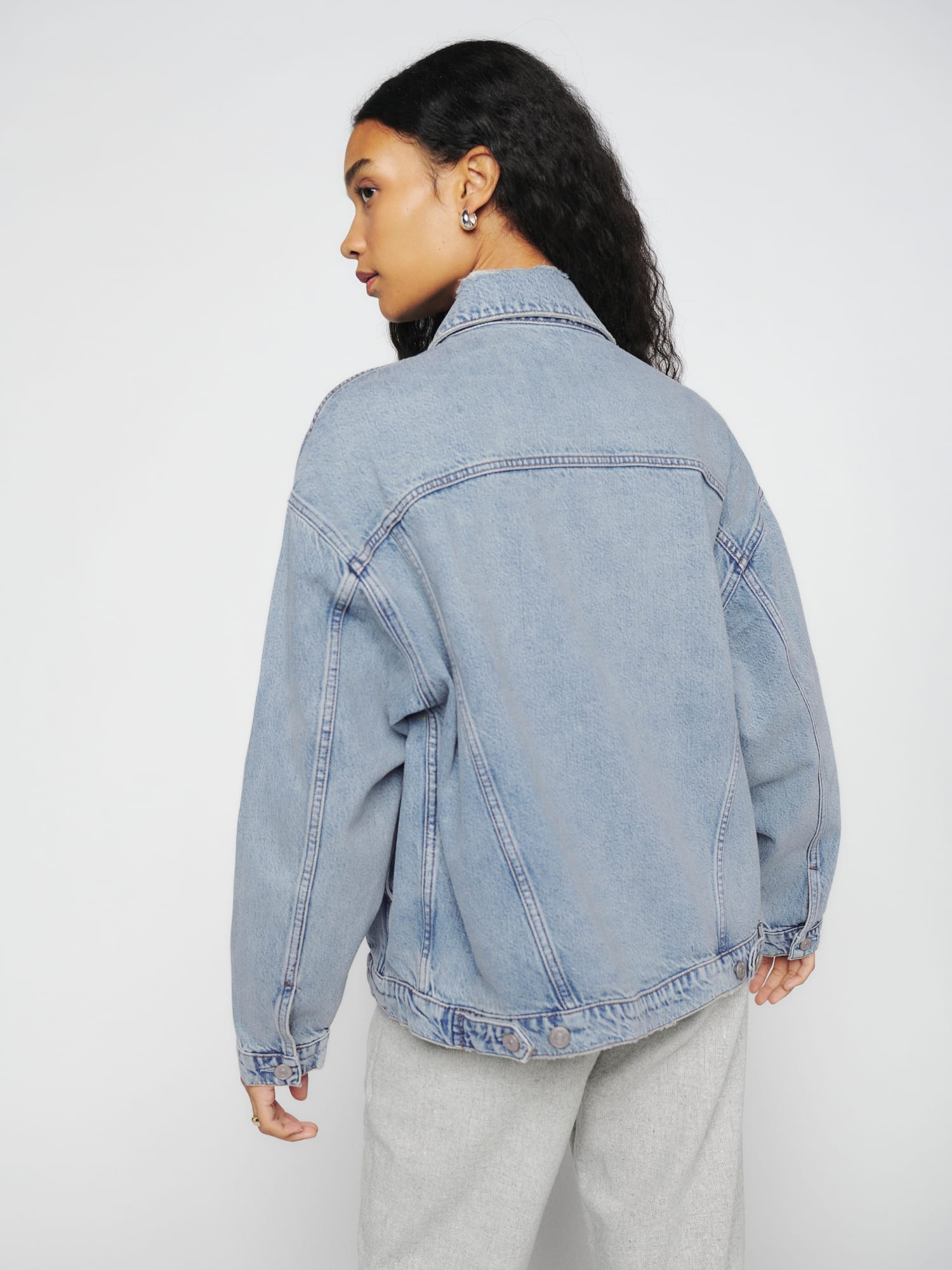 Simone Oversized Denim Jacket | Reformation (Global)