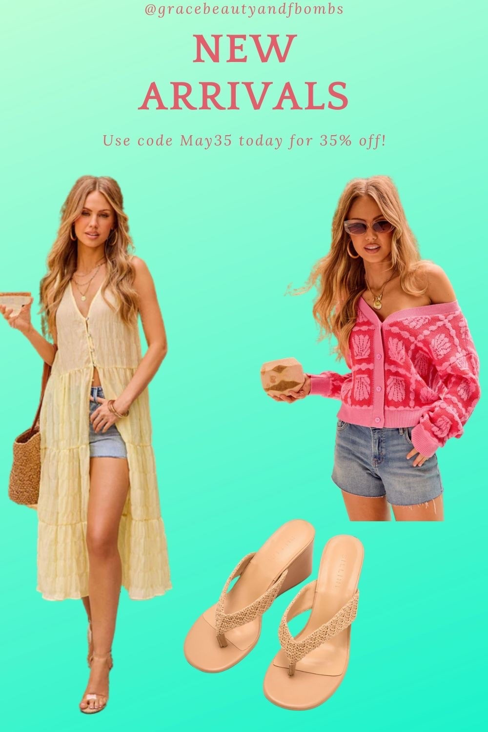 Use code May35 to get 25% off today! #vici #viciambassador #tall #seashellcardigan #nudewedges

#LTKSeasonal #LTKOver40 #LTKootd