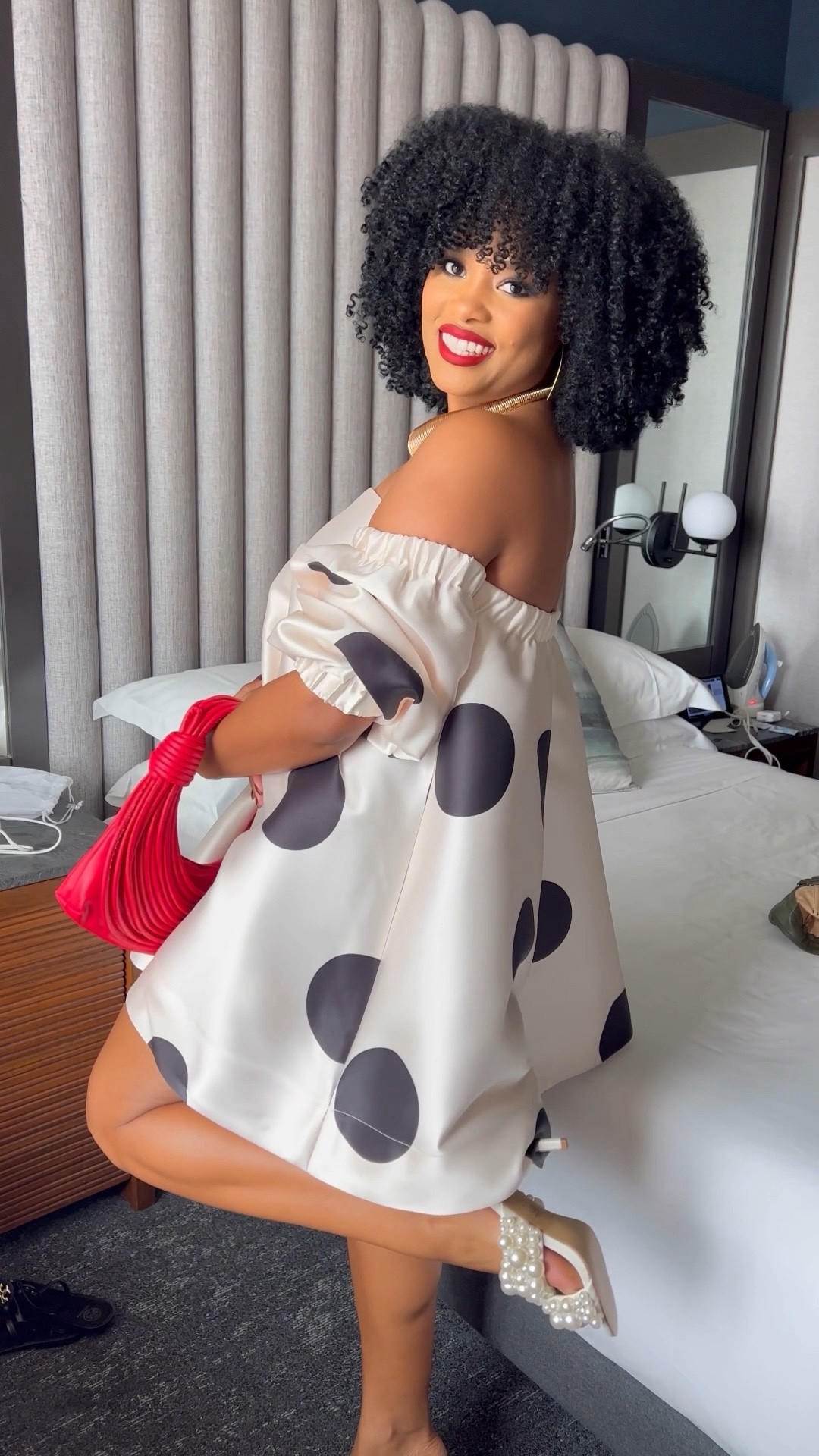 HELLO new york fashion week!!! look #1 is a cute polka dot mini dress with red accents and pearl shoes from steven madden. OBSESSED 😍

#LTKbeauty #LTKfindsunder100 #LTKstyletip