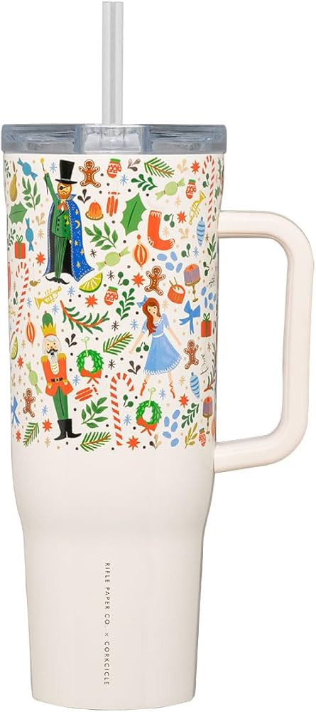 Corkcicle x Rifle Paper Co. Nutcracker Ballet Cruiser Insulated Tumbler with Handle and Straw, 40... | Amazon (US)