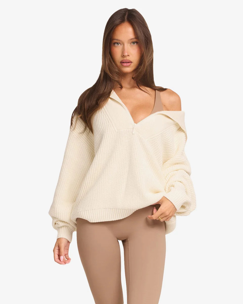 Oversized Knit Sweater | Milk | Crop Shop Boutique AU