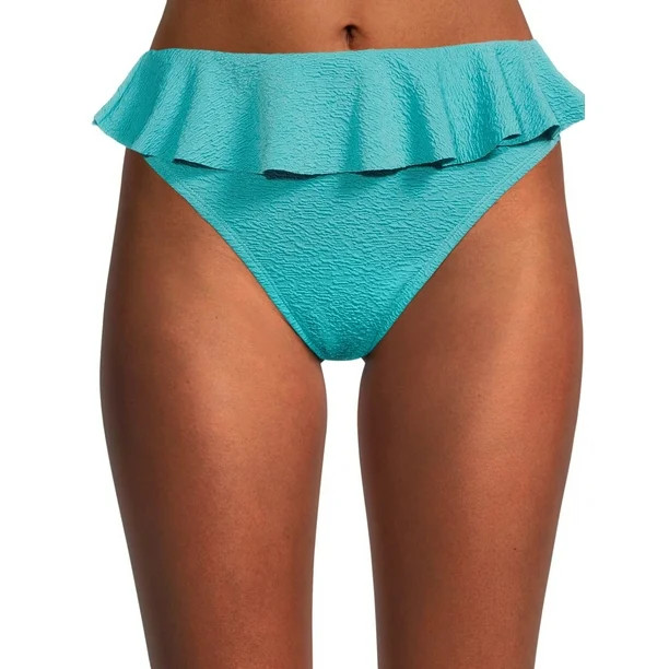 Time and Tru Women’s and Women's Plus Ruffle High Waist Swim Bottoms - Walmart.com | Walmart (US)