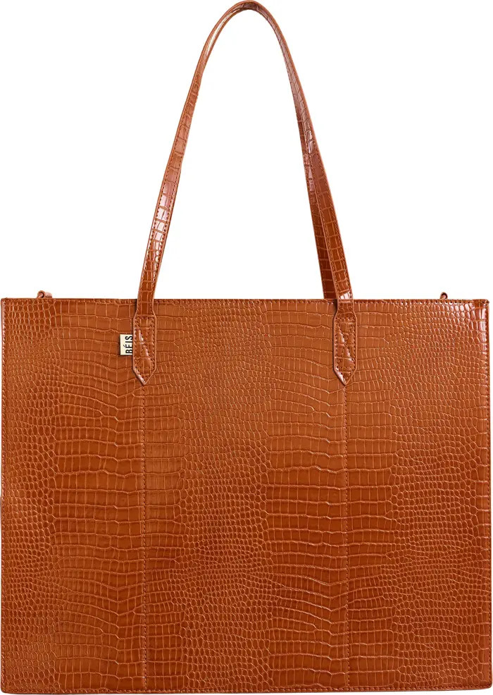 The Large Croc Embossed Work Tote & Laptop Sleeve | Nordstrom Rack