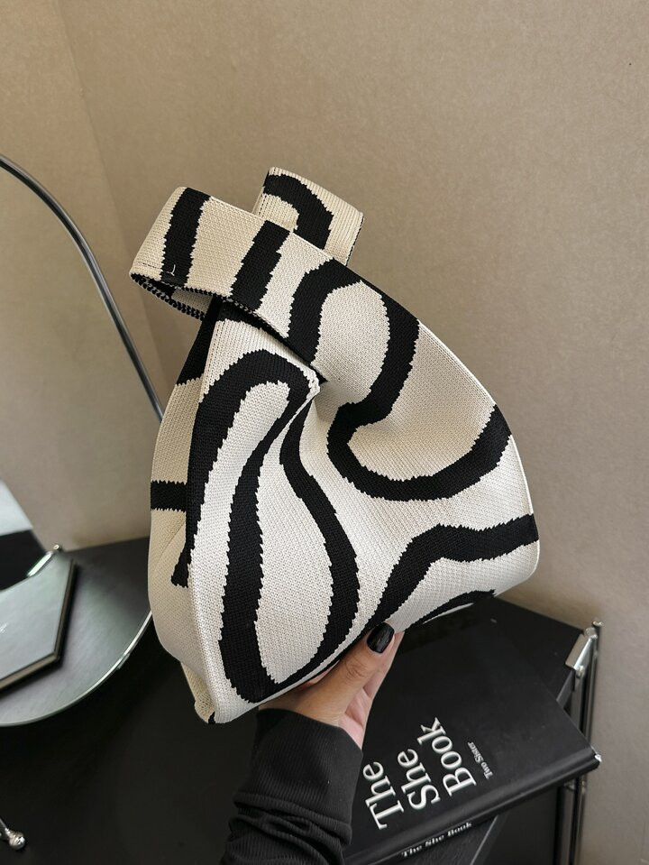 Ladies Geometric Pattern Crochet Bag Suitable For Vacation 1 Piece Mini Crochet Bags Handheld Bag... | SHEIN