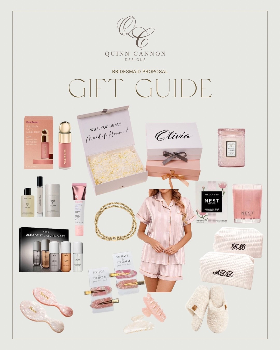 Bridesmaid proposal gift guide 💍💗 bridesmaid proposal box ideas, maid of honor proposal gifts, wedding proposal boxes, personalized bridesmaid gifts, bridal party gift ideas.

Includes pajamas, candles, beauty products, monogrammed bags, jewelry, and keepsake boxes perfect for asking “Will you be my bridesmaid?”

#bridesmaidproposal #bridesmaidgifts #maidofhonorproposal #bridalpartyideas #weddingplanning #bridesmaidbox #bridalparty #weddinggiftideas #bridetobe #amazonweddingfinds

#LTKWedding #LTKselfcare #LTKBeauty