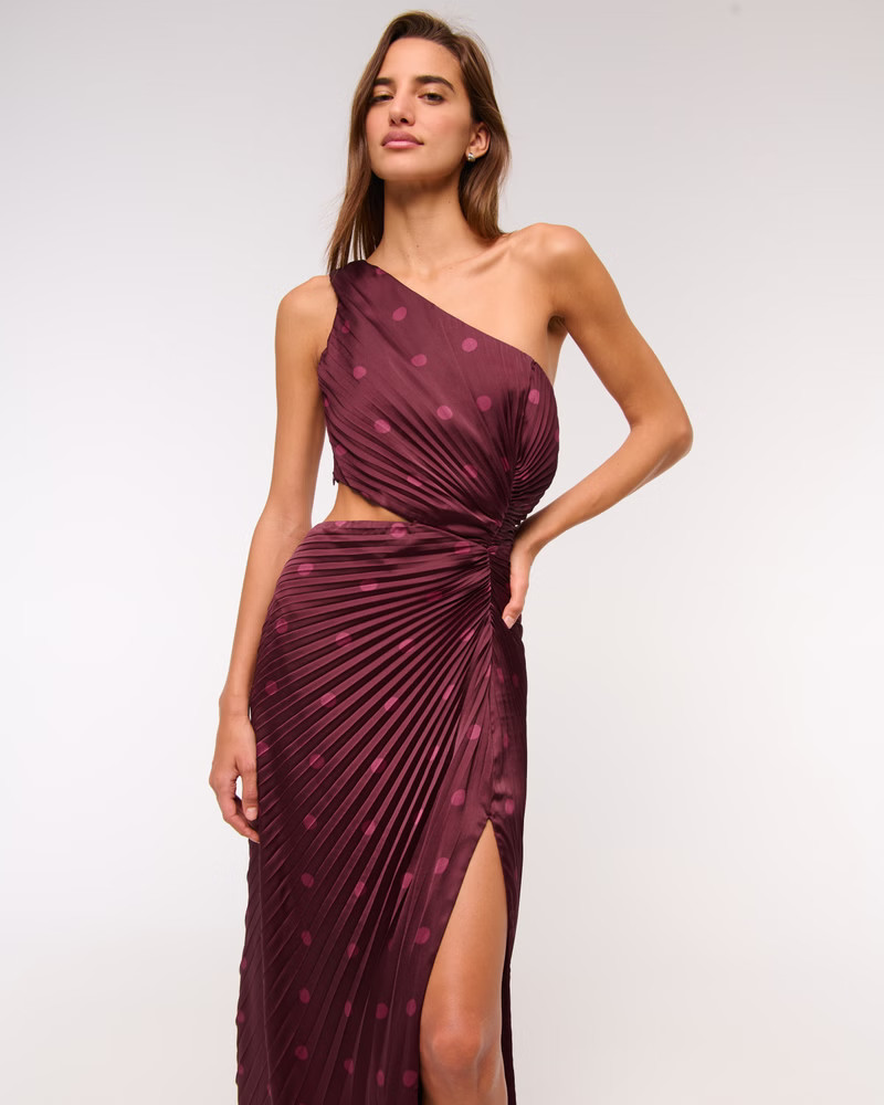 Women's The A&F Giselle Pleated One-Shoulder Cutout Maxi Dress | Women's Dresses & Jumpsuits | Ab... | Abercrombie & Fitch (US)