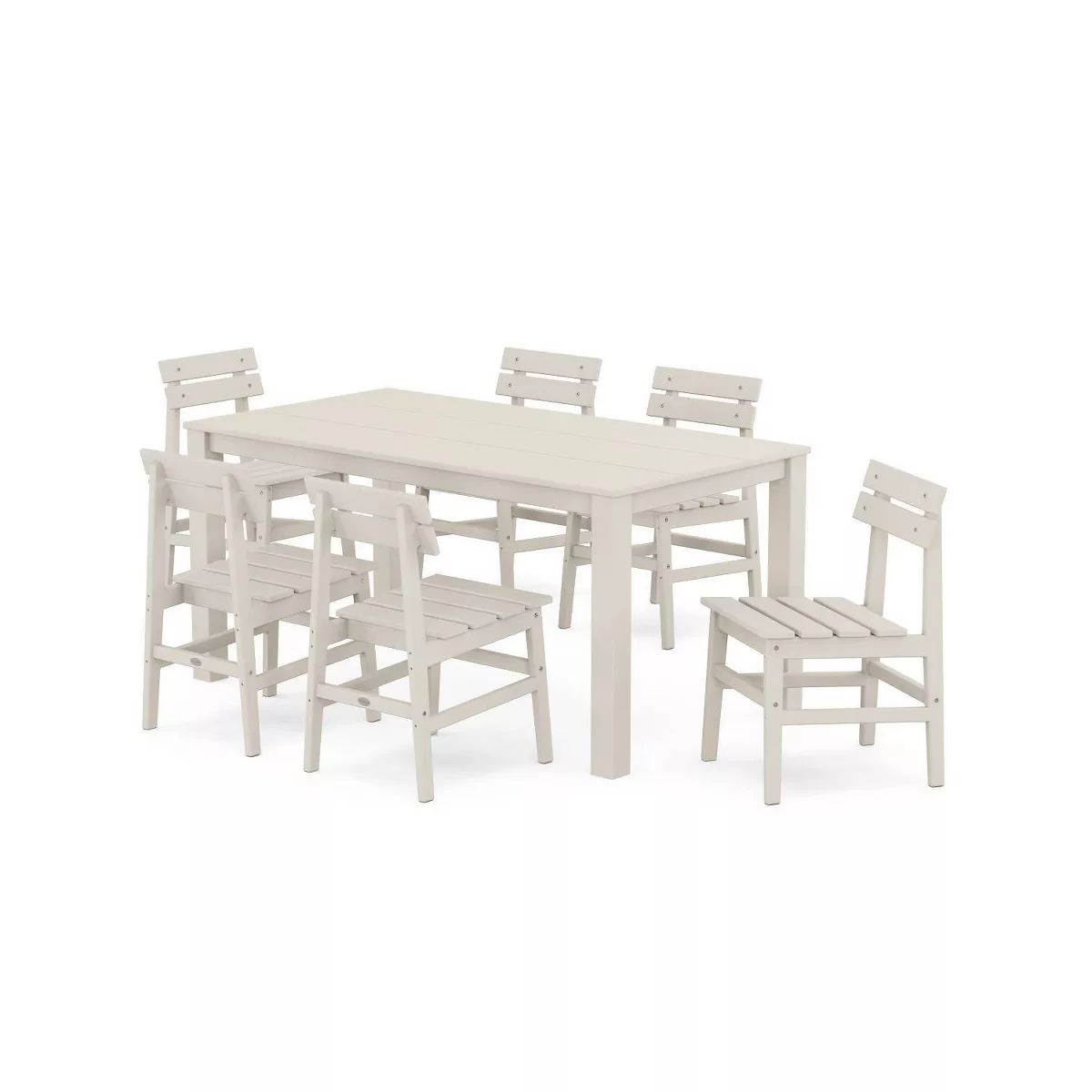 POLYWOOD 7pc Modern Studio Plaza Chairs and Parsons Table Outdoor Patio Dining Set | Target