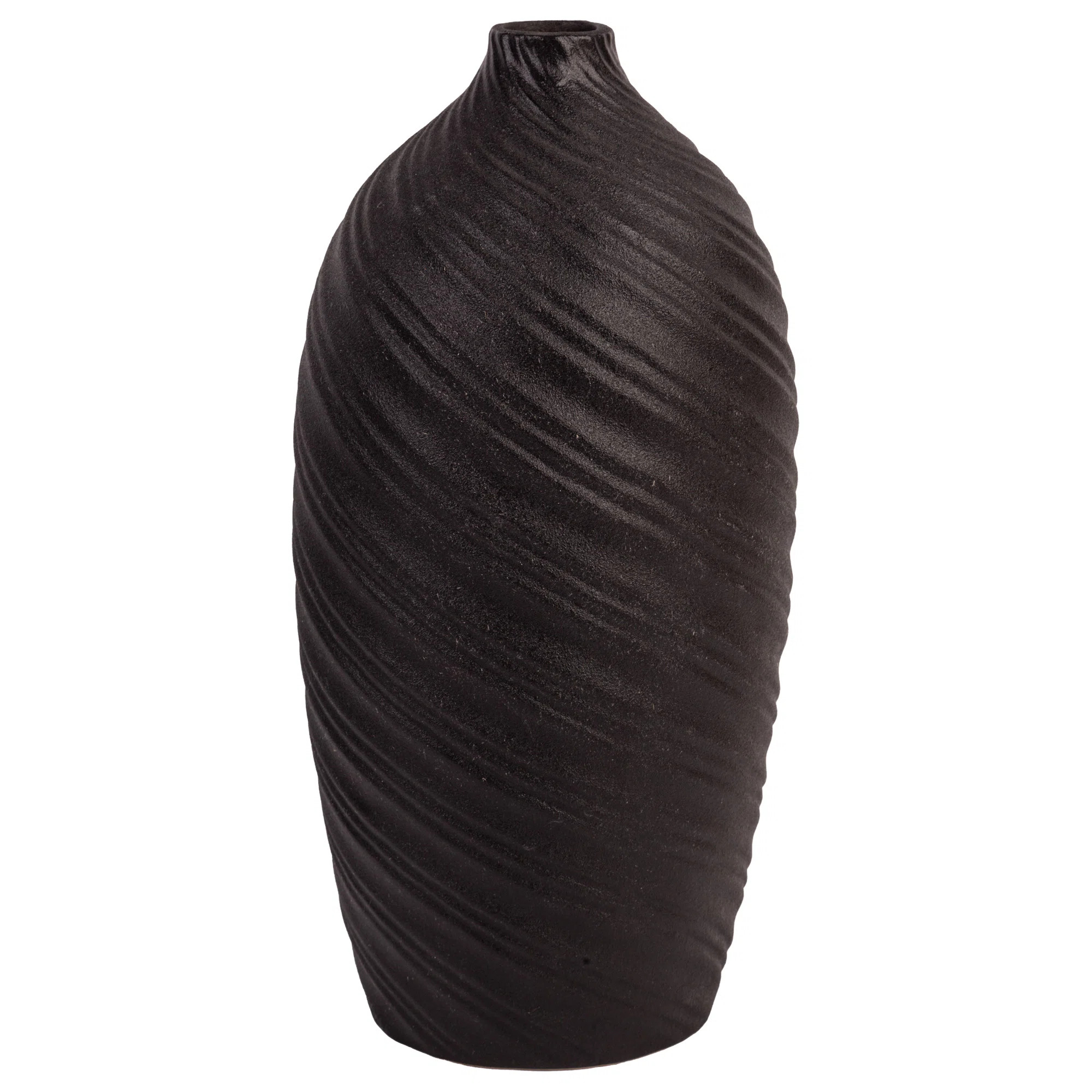 Winston Porter 11.8" Matte Black Swirl Vase – Bold Sculptural Accent for Modern & Industrial D... | Wayfair North America